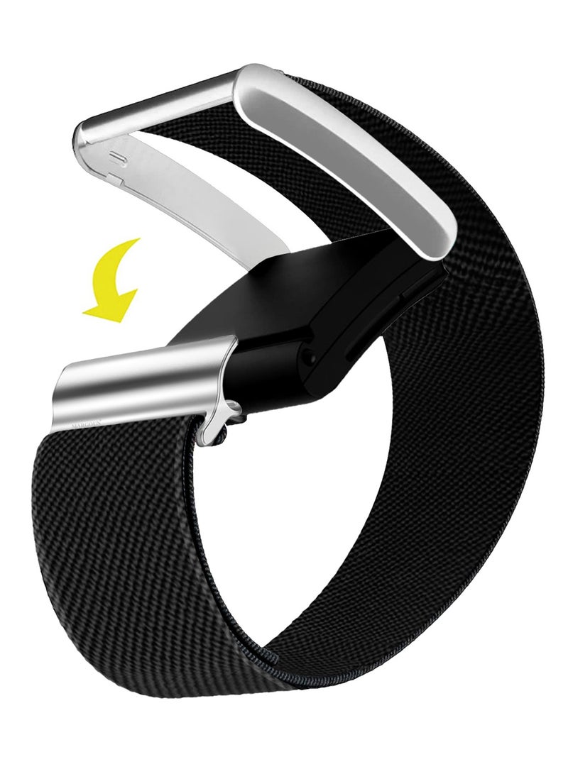 CATANES Replacement Nylon Band for Whoop 5.0 with Silver Clip, Adjustable Wrist Strap for Fitness and Daily Use, for Men & Women- Black - Image 3
